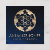 Metatron's Cube Sacred Geometry Vierkante Visitekaartje (Voorkant)