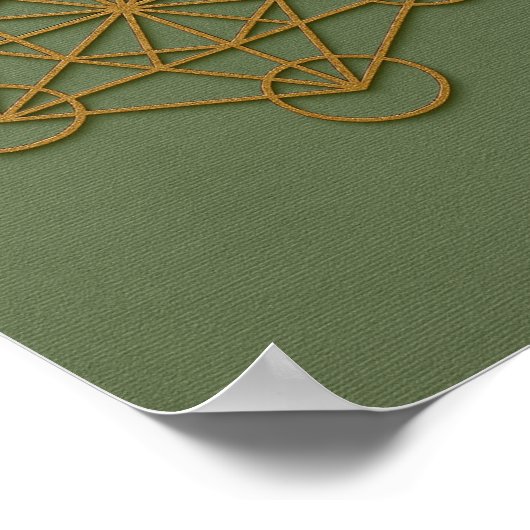 Metatron's Cube Sage & Copper Poster (Hoek)