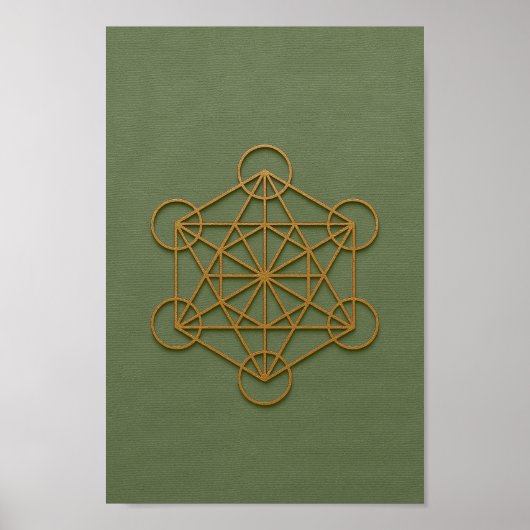 Metatron's Cube Sage & Copper Poster (Voorkant)