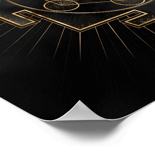 Metatron's Cube Sri Yantra Sacred Geometry Poster (Hoek)