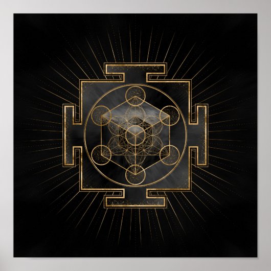 Metatron's Cube Sri Yantra Sacred Geometry Poster (Voorkant)