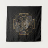 Metatron's Cube Sri Yantra Sacred Geometry Wandkleed (Voorkant (horizontaal))