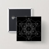 Metatron's Cube Vierkante Button 5,1 Cm (Voorkant /achterkant)