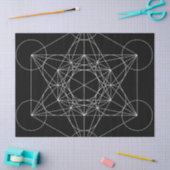 Metatron's Cube Zwart & Wit Tissuepapier (Craft)