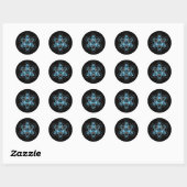 Metatrons dobbelstenen - Merkaba Ronde Sticker (Vel)