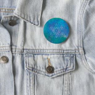 Metatron's Kubus Heilige Geometrie Ronde Button 5,7 Cm
