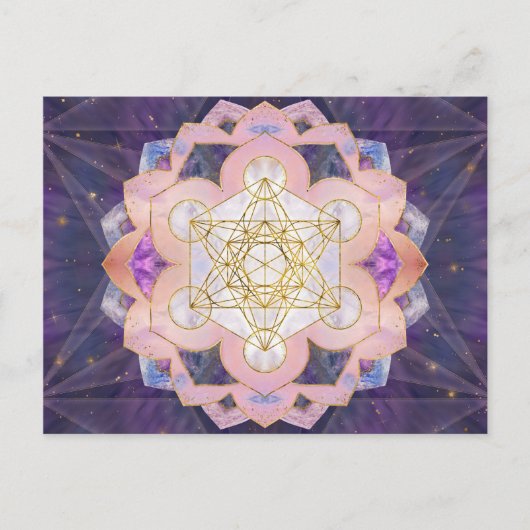 Metatron's kubus in Gemstone lotus Briefkaart (Voorkant)