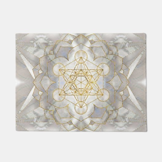 Metatron's kubus in lotus Sacred Geometry Deurmat (Voorkant)