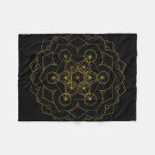 Metatron's kubus in lotus Sacred Geometry Fleece Deken (Voorkant (Horizontaal))
