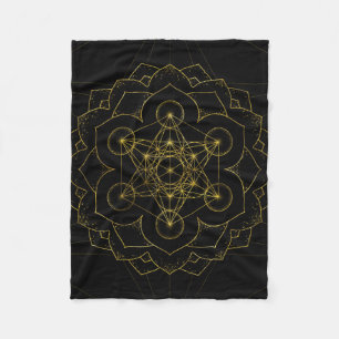 Metatron's kubus in lotus Sacred Geometry Fleece Deken