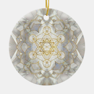 Metatron's kubus in lotus Sacred Geometry Keramisch Ornament