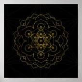 Metatron's kubus in lotus Sacred Geometry Poster (Voorkant)