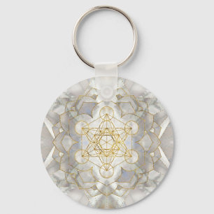 Metatron's kubus in lotus Sacred Geometry Sleutelhanger