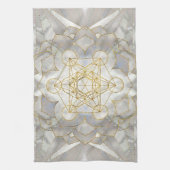Metatron's kubus in lotus Sacred Geometry Theedoek (Verticaal)