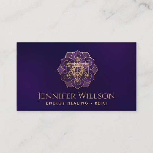 Metatron's kubus in lotusbloem visitekaartje (Voorkant)