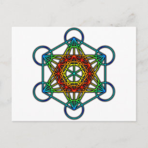 Metatron's kubus (kleur 1) briefkaart