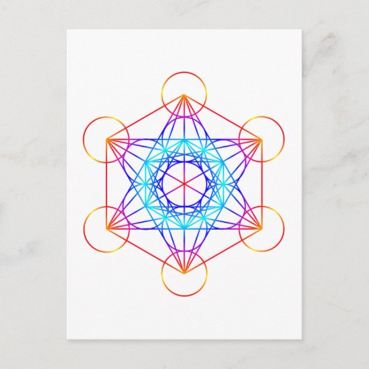 Metatron's kubus (kleur 2) briefkaart (Voorkant)