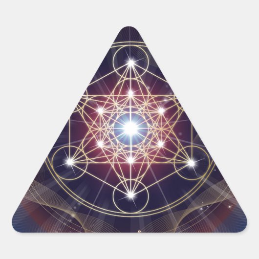 Metatron's kubus - Merkabah Driehoek Sticker (Voorkant)