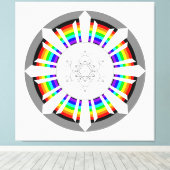 Metatron's Kubus Regenboog Prisma Canvas Afdruk (Insitu (Houten vloer))