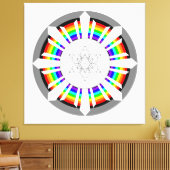 Metatron's Kubus Regenboog Prisma Canvas Afdruk (Insitu (Woonkamer))