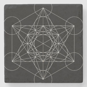 Metatron's Kubus Zwart & Wit Stenen Onderzetter