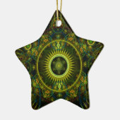 "Metatron's Magick Wheel" - Fractal Art Keramisch Ornament (Links)
