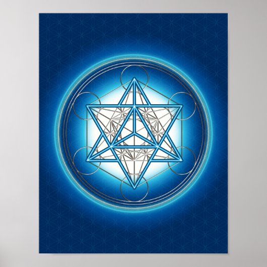 Metatrons Würfel - Merkaba - Blume des Lebens Poster (Voorkant)