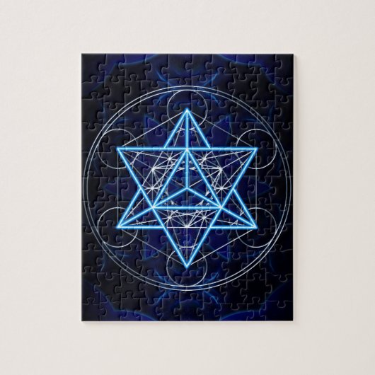 Metatrons Würfel -  Merkaba - Stern Tetraeder Legpuzzel (Verticaal)