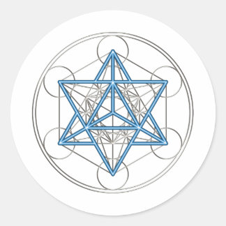 Metatrons Würfel - Merkaba - Stern Tetraeder Ronde Sticker