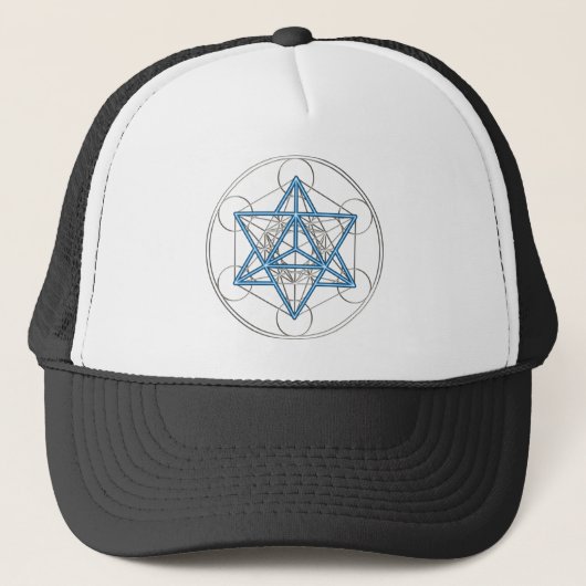 Metatrons Würfel -  Merkaba - Stern Tetraeder Trucker Pet (Voorkant)