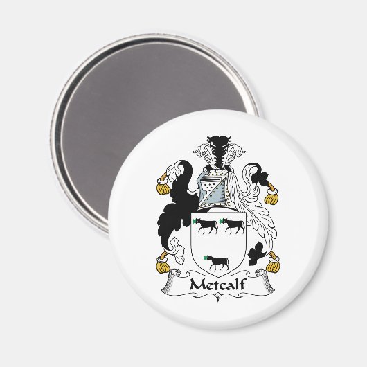 Metcalf Family Crest Magneet (Voorkant / Achterkant)