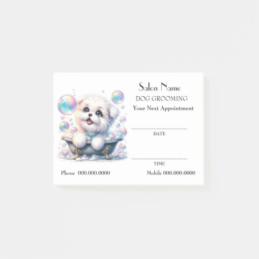 Mete chien toilettage Rendez-vous Post-it® Notes (Devant)