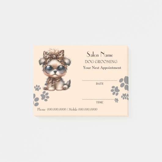 Mete chien toilettage Rendez-vous Post-it® Notes (Devant)