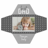 Mete Grey Heart Meilleur papa Photo Fête du Père (Plat)