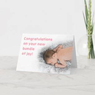 Mete New Baby Girl Félicitations Carte photo