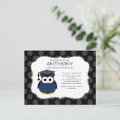 Mete Pois Grad Owl Boy Graduation Invitation (Debout devant)