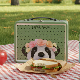Meteen beer met naam meisjes metalen lunchbox