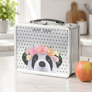 Meteen beer met naam meisjes metalen lunchbox