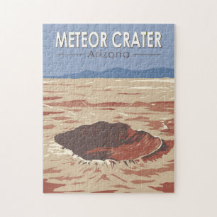 Meteor Crater Arizona Travel Art Vintage Legpuzzel