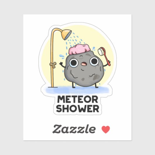 Meteor Shower Funny Science Pun Sticker (Vel)