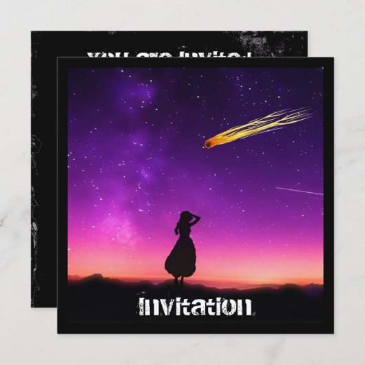 Meteor Shower Post Apocalpytic Doom Party Kaart (Voorkant / Achterkant)