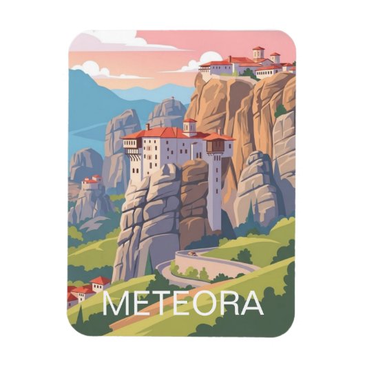 Meteora Greece Travel Magneet (Verticaal)