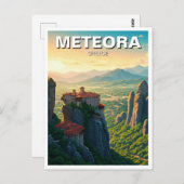 Meteora Griekenland Reizen Briefkaart (Voorkant / Achterkant)