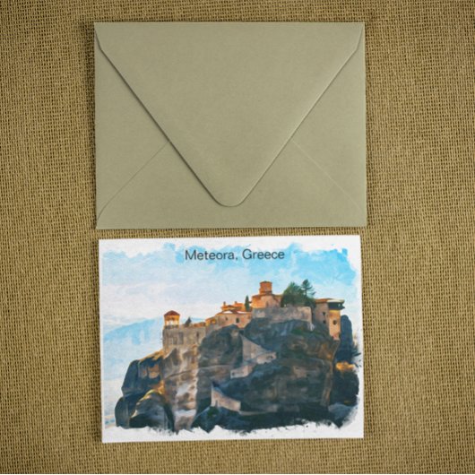 Meteora Griekenland Waterverf Reizen Briefkaart