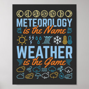Meteorologie is het naamweer het spel poster