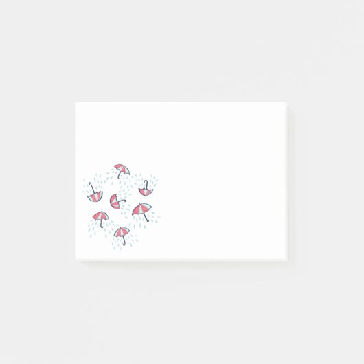 Meteorologische vun regenachtig weer en paraplu's post-it® notes (Voorkant)