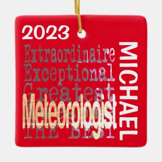 Meteoroloog Extraordinaire CUSTOM Keramisch Ornament (Voorkant)