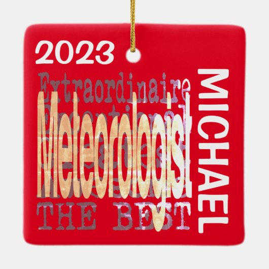 Meteoroloog Extraordinaire CUSTOM Keramisch Ornament (Achterkant)