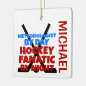 Meteoroloog houdt van hockey CUSTOM Keramisch Ornament (Links)