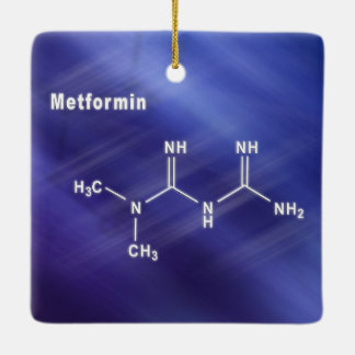 Metformine-diabetes geneesmiddel, structurele chem keramisch ornament